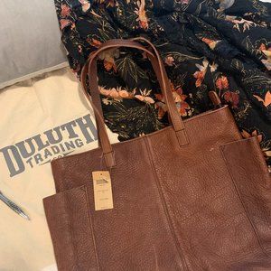 Duluth All-Leather Everyday Tote, NWT!